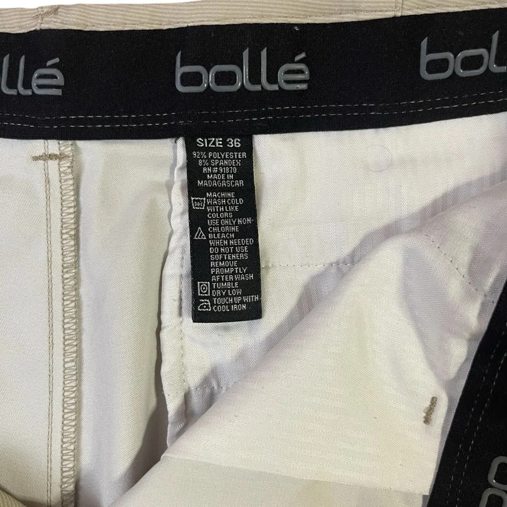 Bolle Men’s Tan Golf Shorts Flat Front Performance Casual Walking Size 36